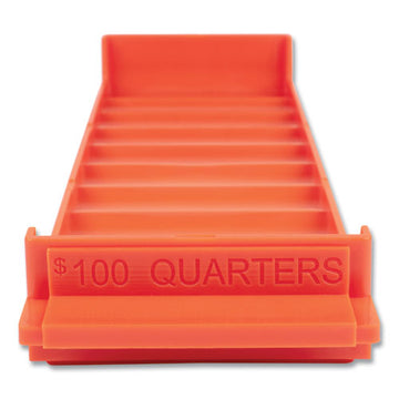 CONTROLTEK® Stackable Plastic Coin Tray, Quarters, 10 Compartments, Stackable, 3.75 X 11.5 X 1.5, Orange, 2-pack freeshipping - TVN Wholesale